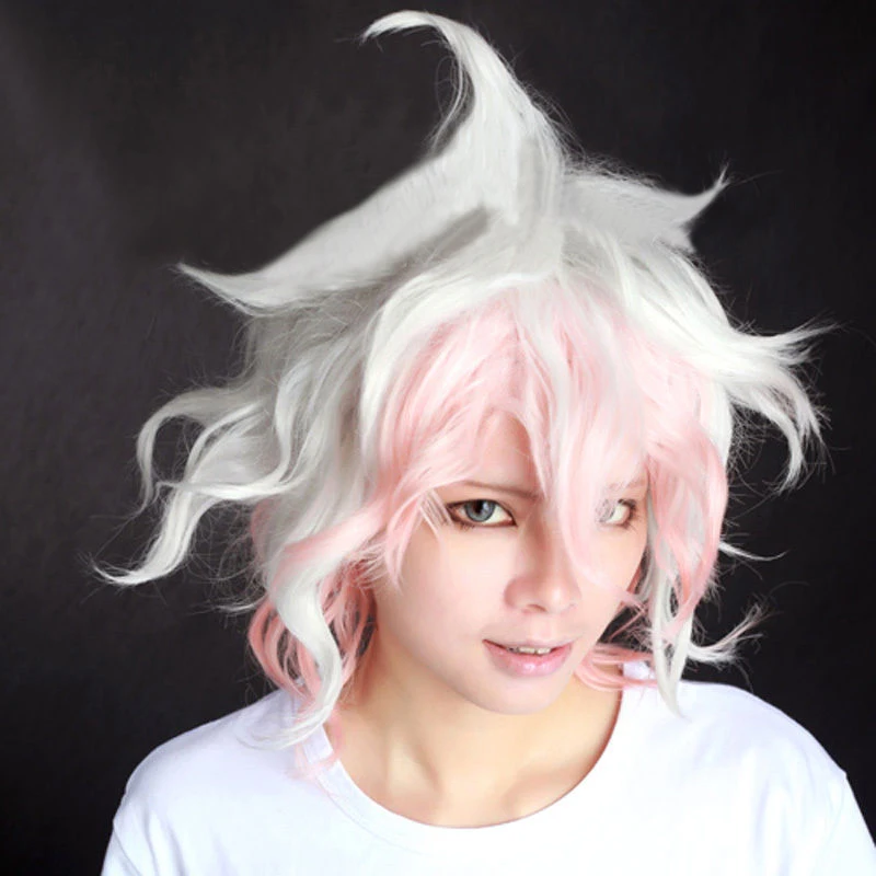 Парик для косплея из Danganronpa Dangan Ronpa Nagito Komaeda термостойкий синтетический с