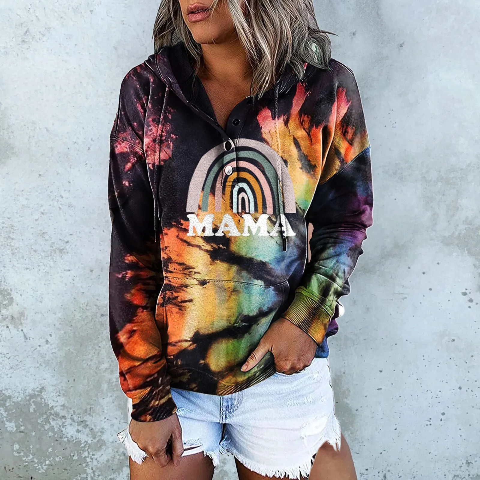 2021 Autumn Winter Womens Fashion Casual Tops Print Warm Hoodies Loose Solid Color Long Sleeve Sweatshirts Pullovers clothes 2