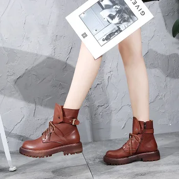 

2020 autumn and winter new British style leather boots children's thick heel retro casual boots
