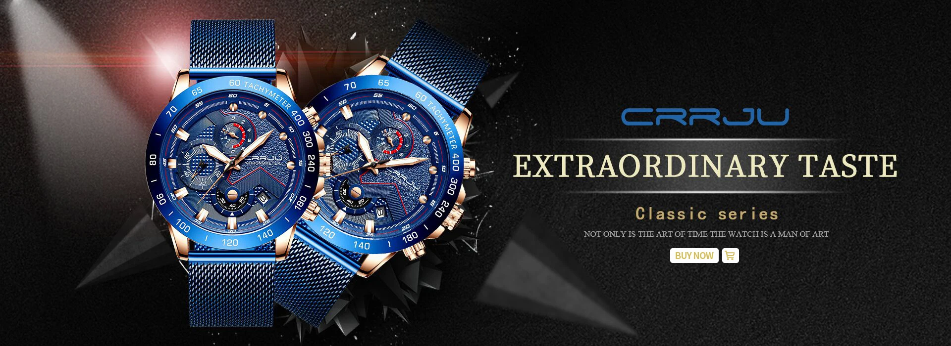 CRRJU спортивные часы с хронографом, минималистичные повседневные Стальные наручные часы, мужские Модные спортивные водонепроницаемые часы с синим ремешком, часы для мужчин