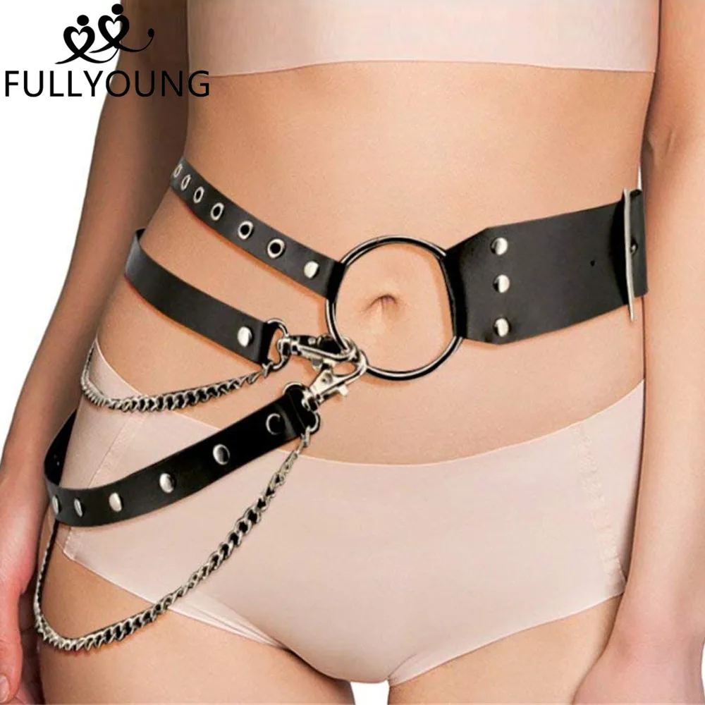 Fullyoung,, готика, Харадзюку, женские сексуальные кожаные ремни, женские ремни, клетка, боди, связывание, подвязки, подтяжки
