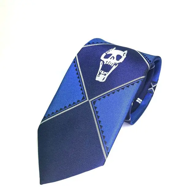 JoJo's Bizarre Adventure KILLER QUEEN Kira Yoshikage Skull Neck Tie Cosplay Costumes Accessoies Blue
