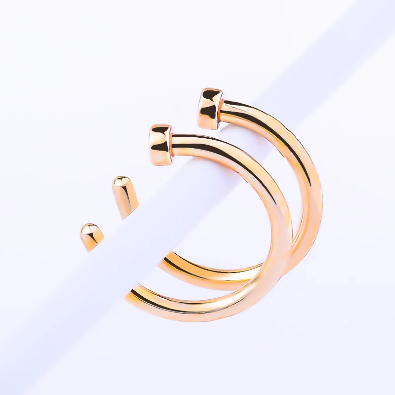 Yuedane поддельная перегородка из медицинского титана для носа кольцо серебро золото Кольца для носа для женщин перегородка пирсинг клип Ювелирные изделия подарок 1 шт - Окраска металла: Y12213 Gold