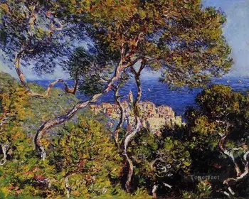 

4 Hand Painted Art Paintings by College Teachers - Bordighera Claude Monet trees landscape famous - Oil Painting on Canvas