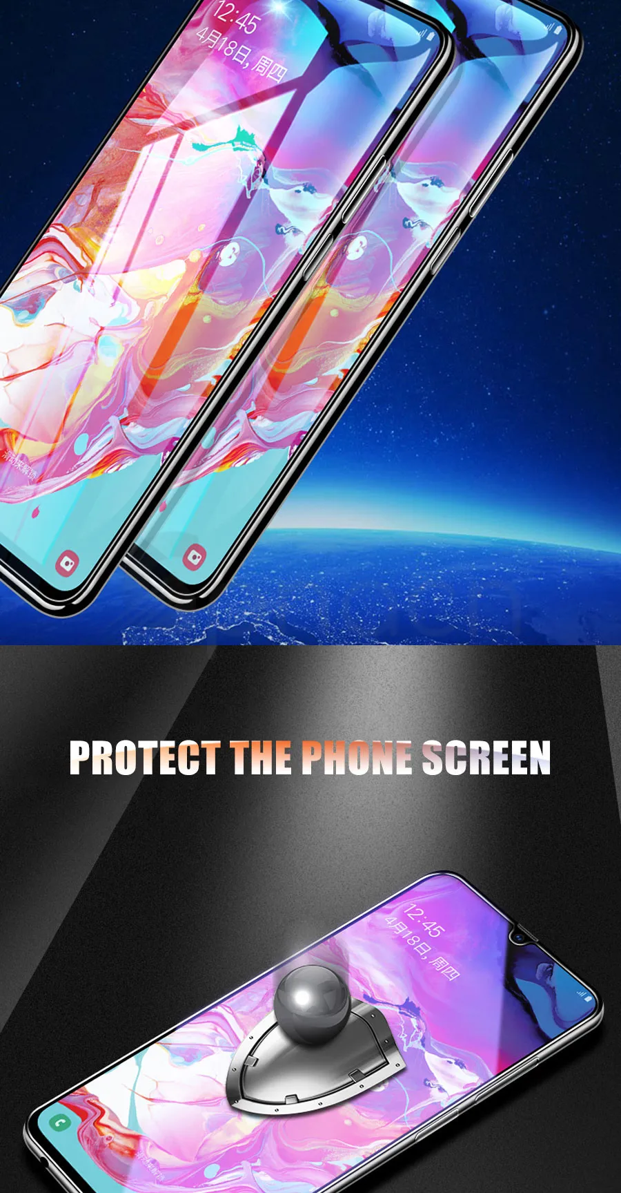 Защитное стекло 9H для samsung Galaxy A10 A20 A20E A30 A40 A40S A50 A60 A70 A80 A90 закаленное защитное стекло для экрана