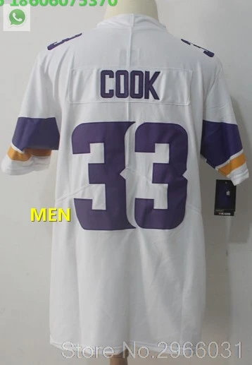 For men Vikings Мужские взрослые Джерси 14 Стефон диггз 19 adam thielen 22 чехол Keenum 7 Harrison 33 Dalvin Cook Smith Adam Minnesota - Цвет: For men