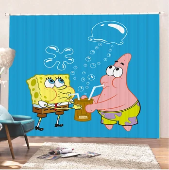 

SpongeBob Living Room Curtains For Bedroom Cartoon Curtain Modern Blackout Curtains For Living Room Bedroom Window Curtain