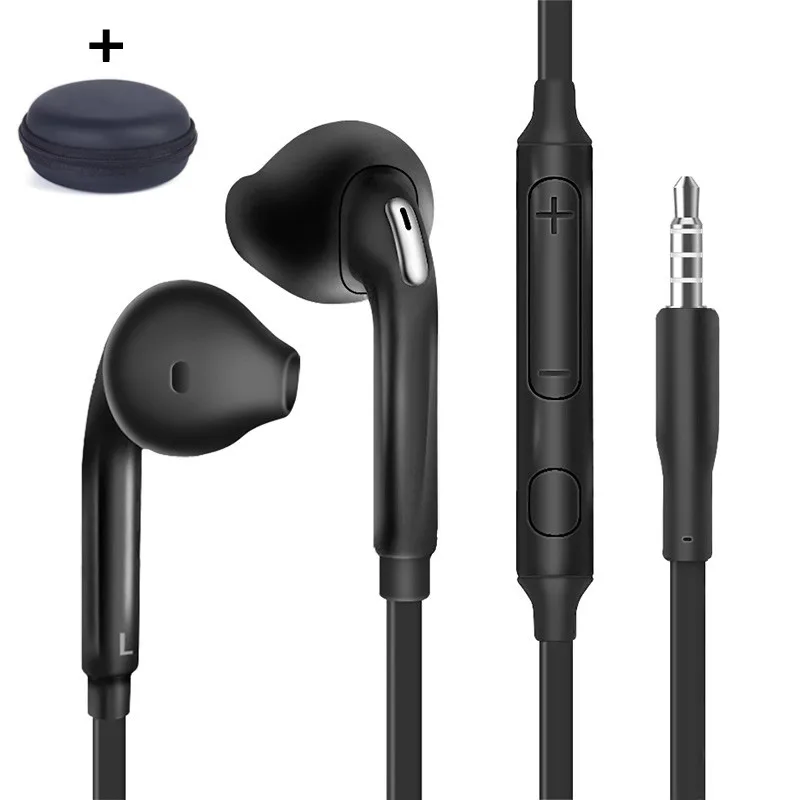 black with box S6 спортивные наушники с микрофоном 3,5 мм, наушники-вкладыши, проводные наушники, стерео наушники fone de ouvido, Универсальные наушники для Xiaomi iPhone PC S4 - Цвет: black with box