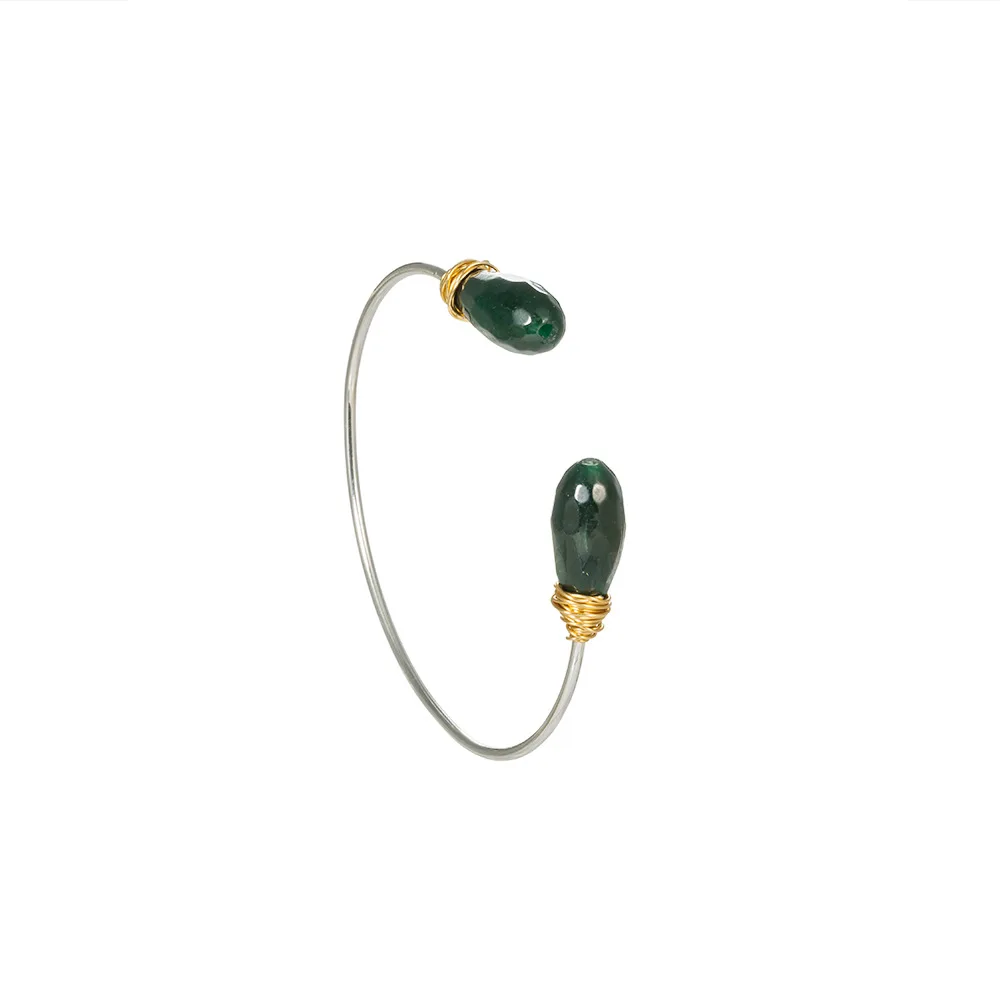 

Trendy Colorful Palette Combines Faceted Natural Stone Bracelet Bangle Rainbow Natural Stone Bangle for Woman Delicate Jewelry