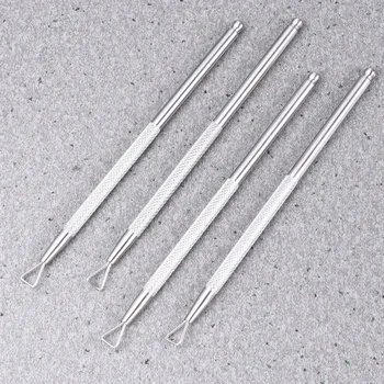 

4 Pcs Stainless Steel Cuticle Pusher Triangle Cuticle Peeler Scraper Gel Remover Nail Polish Nail Art Remover Tool for Manicure