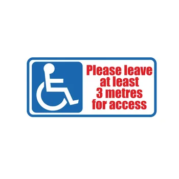 

Car Sticker Disabled Please Leave 3 Meters for Access Auto Motorcycles Exterior Accessories Reflective PVC Decals,17cm*8cm