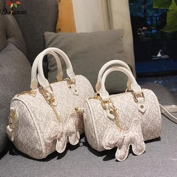 

DORANMI Letter Printed Boston Bag Women's Hanbags 2020 Luxury Brand Designed Barrel-shape Bags Female Handbag Bolsos Mujer BB643