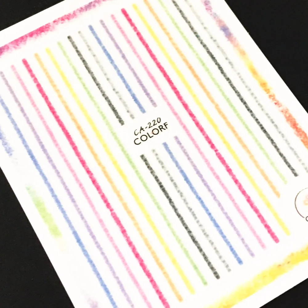 

Newest CA-220 colorful line design 3d nail sticker Japan style decal template DIY decoration for nail tips