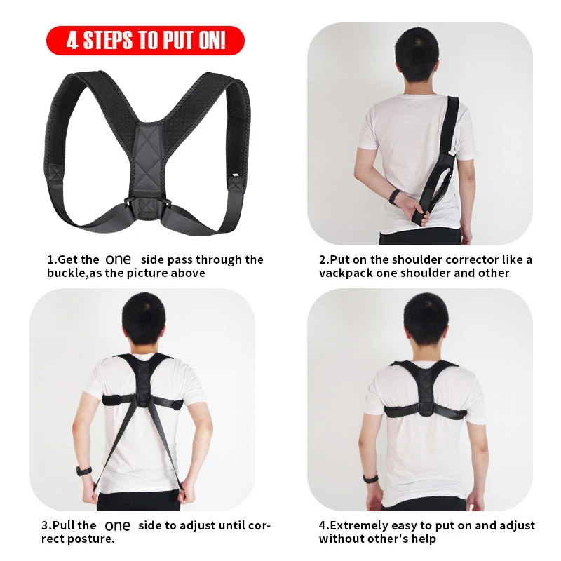 Posture corrector back support adjustable back posture corrector Adult Children posture back corrector Black Shoulder Correct