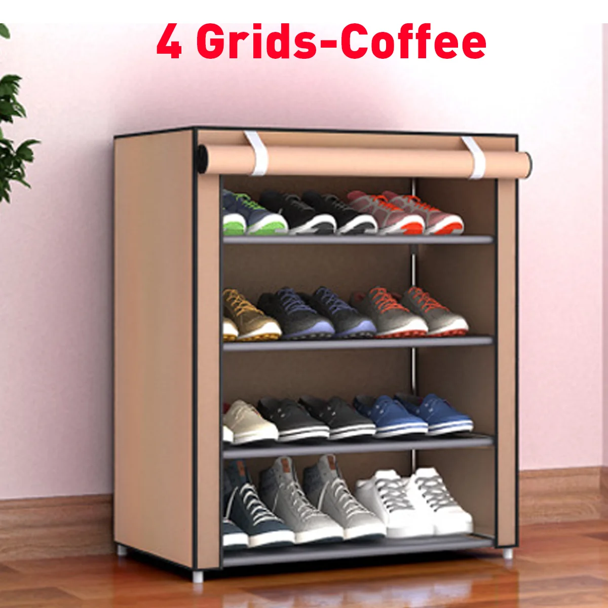 5 Layers 4 Grids C 4/5/6 слоев пыле полка для обуви Большой нетканый материал обуви стойки Органайзер для хранения обуви домашняя обувь держатель стойки Шкаф с полками - Цвет: 5 Layers 4 Grids C