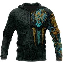 Primavera andautumn rua guerreiro tatuagem moda esportes terno oversized hoodie impressão lobo moletom com capuz casual jaqueta