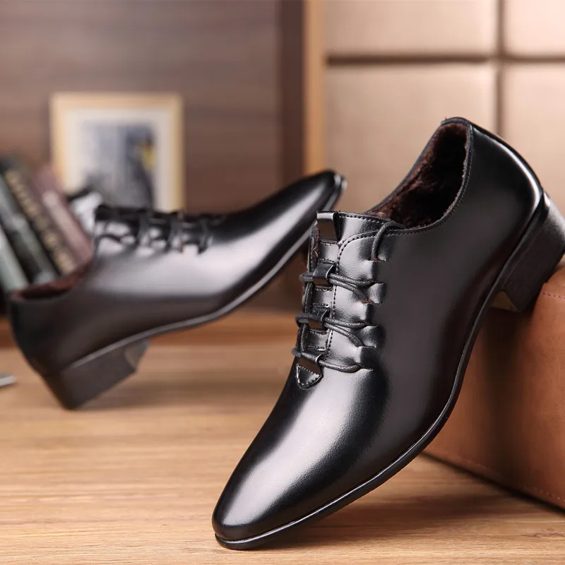 

New Fashion Leather Men's Dress Shoes Handmade Office Business Wedding Outdoor Luxury Lace Up Formal Oxfords Mens Shoe