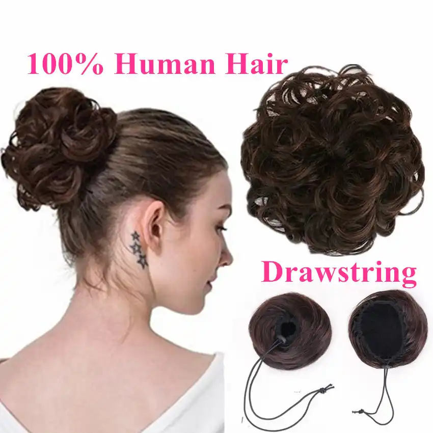 Drawstring Chignons Ponytail Hair Extensions Bun Updo Hairpiece