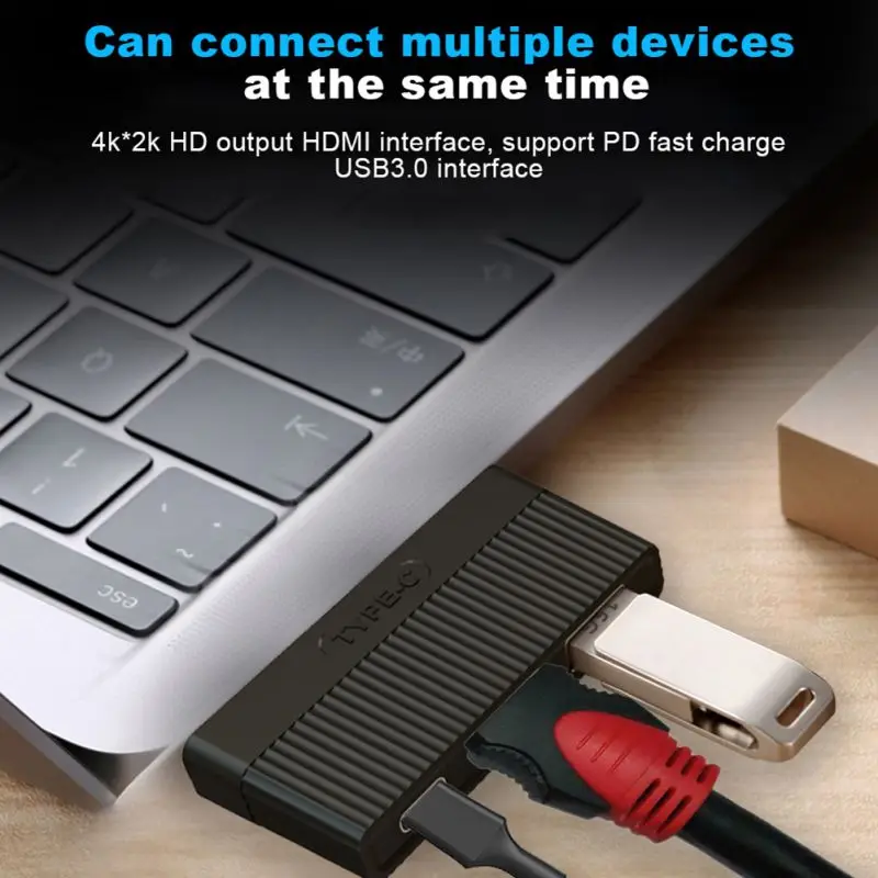 Горячая 3 в 1 USB C адаптер практичный USB 3,0 концентратор прочная док-станция USB/type-c/HDMI 3 порта адаптер док-станция