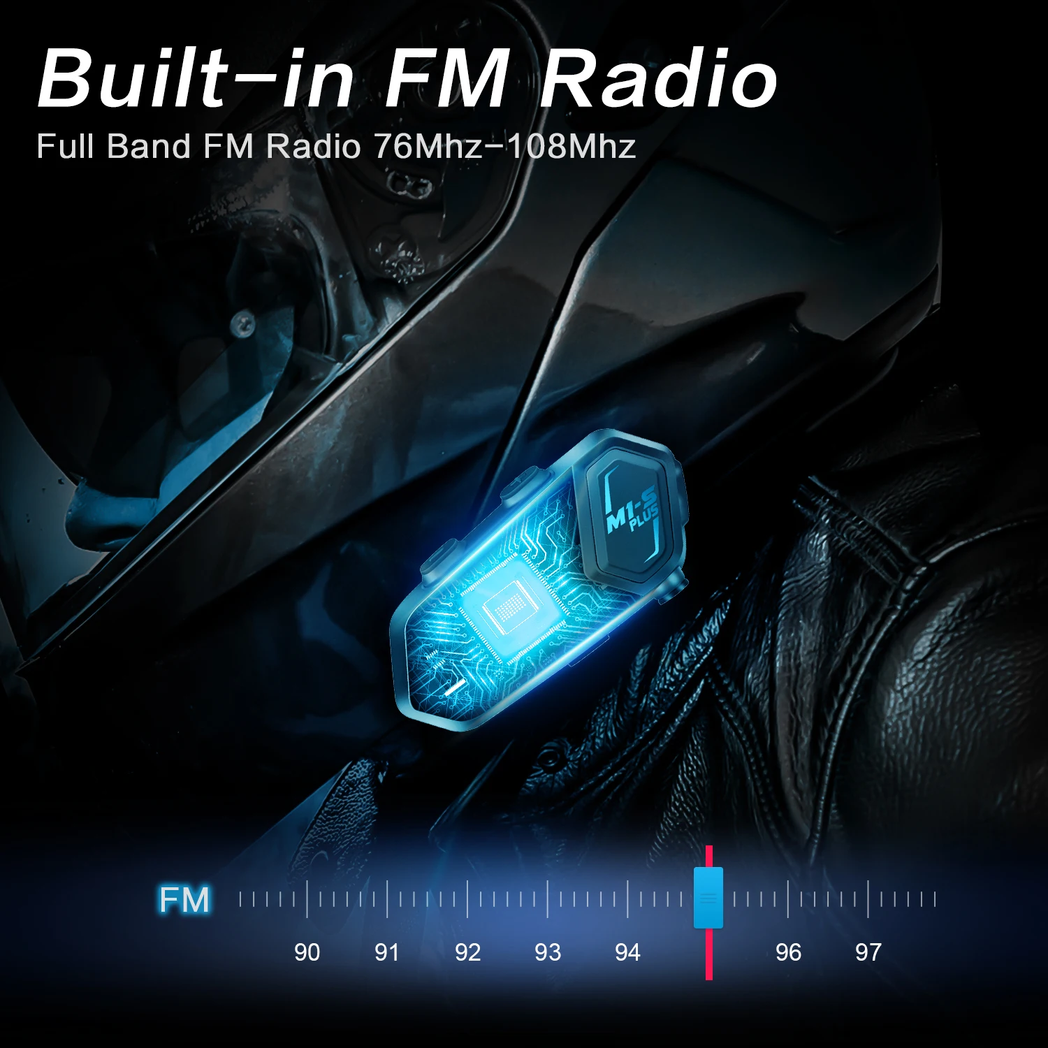 Fodsports M1-s Plus Motorcycle Helmet Intercom Bluetooth Headset 8 Rider Grouping Bt Interphone Moto FM Radio Music Sharing