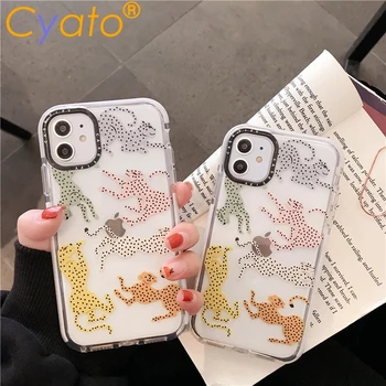 

INS color animal leopard shockproof Transparent silicone Phone Case For iPhone 11 Pro MAX X XS XR 7 8 6 plus Simple soft Cover