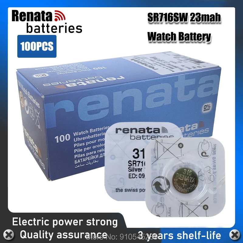 100 шт. розничная продажа новинка Renata долговечные 315 SR716SW SR716 1 55 в часы батарея