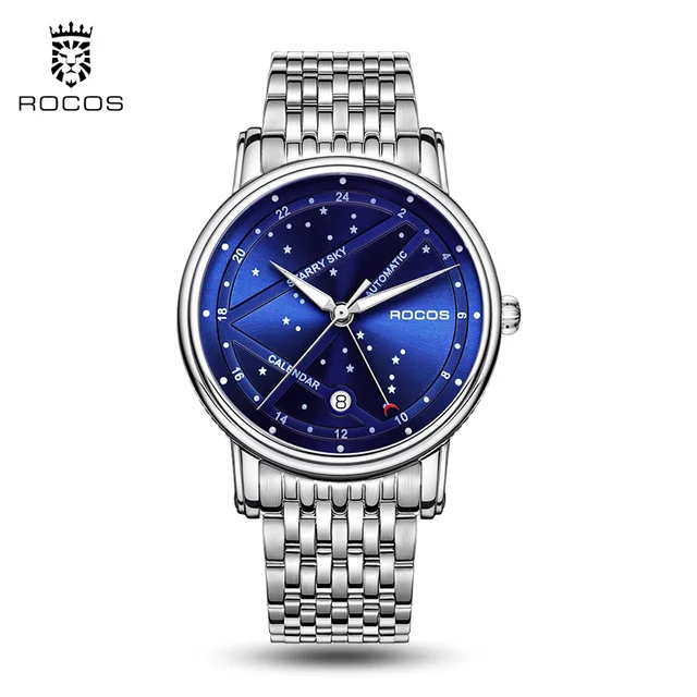ROCOS Men's Automatic Mechanical Watch New Luxury Night Sky Watch Waterproof Sport Date Luminescence Sapphire WristWatch R0108 3