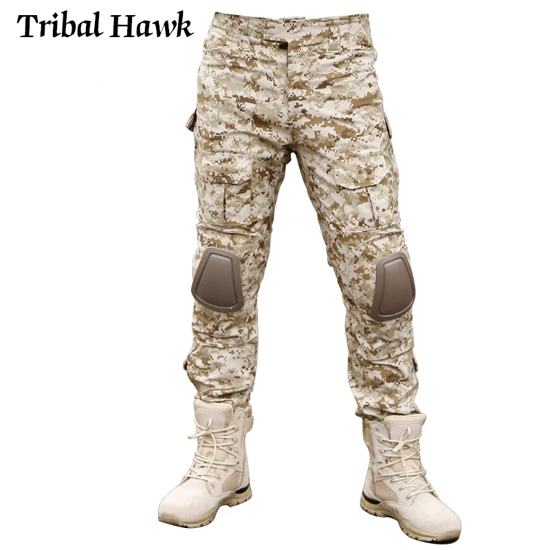 Military Cargo Pants Men Tactical Army SWAT Camo Combat Paintball Camouflage Uniforms Work Trousers Knee Pads | Мужская одежда