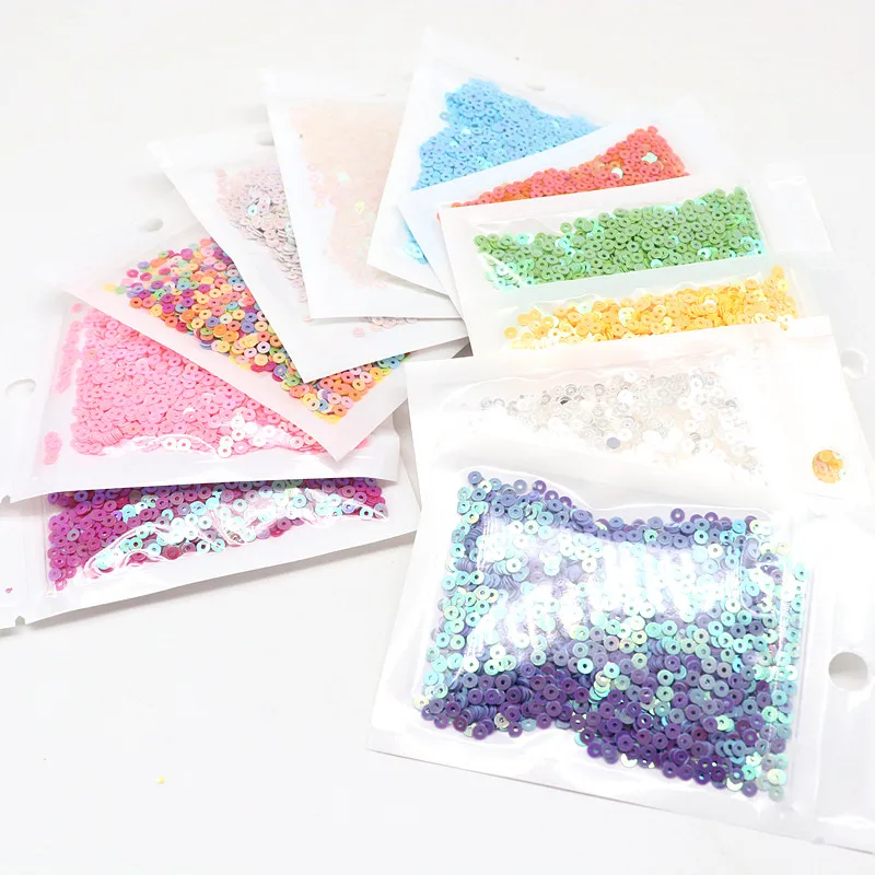 Description Picture 6 of item10g Pure Color Sequins Flat Round Pvc Loose Sequin Sequin Embroidery Craft Ladies Fabric Embroidery Accessories 3mm 4mm 5mm 6mm