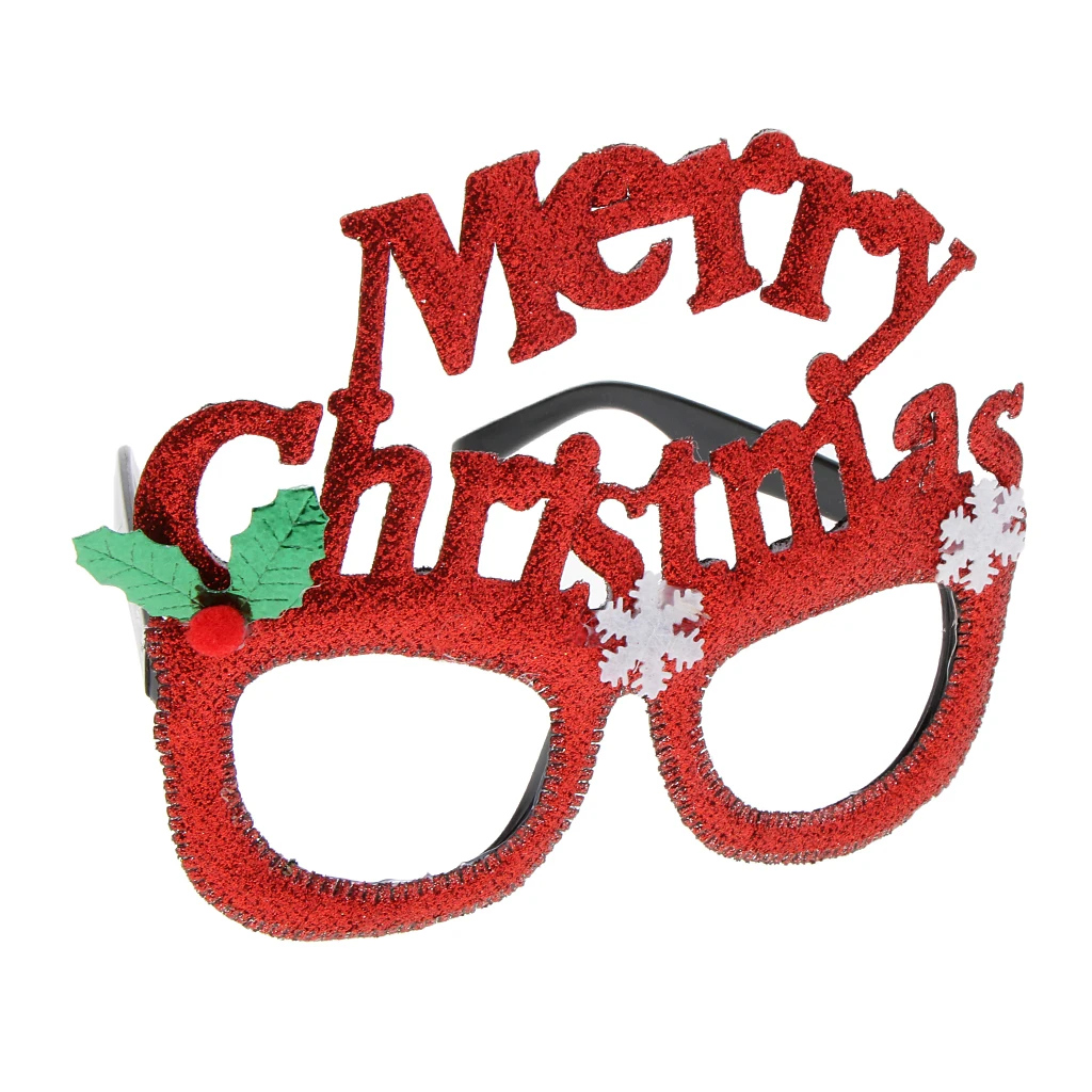 Glitter Merry Christmas Snowflake Sunglasses Novelty Glasses Xmas Party Favors for Parties and Christmas Kids and Adults
