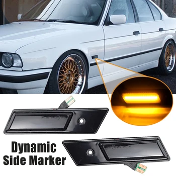 

For BMW 3 5 7 Series E32 E34 E36 1990-1996 Side Marker Fender Light Flowing Water Blinker LED Dynamic Turn Signal Lamp