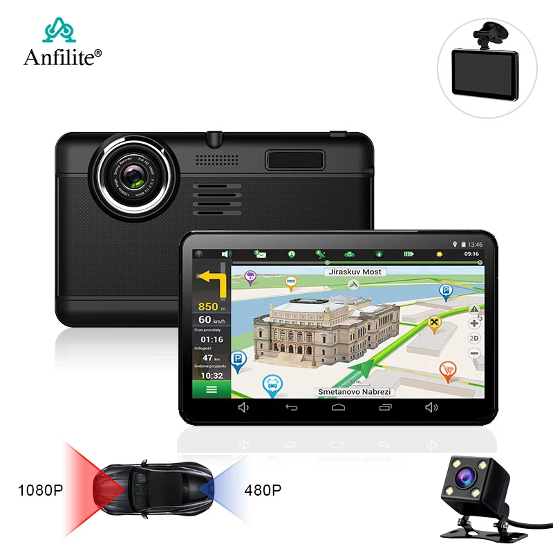 Автомобильный видеорегистратор Anfilite 7 &quotемкостный сенсорный экран Android DDR 768M 16 ГБ