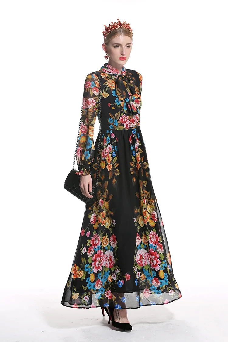 Urumbassa BOHO женские платья Новинка летнее элегантное платье с длинным рукавом модное пляжное платье со стоячим воротником S230