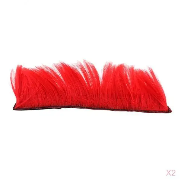2x Motorcycle Skinhead Wig Punk Helmet Mohawk Wig Costumes Hairpiece Red