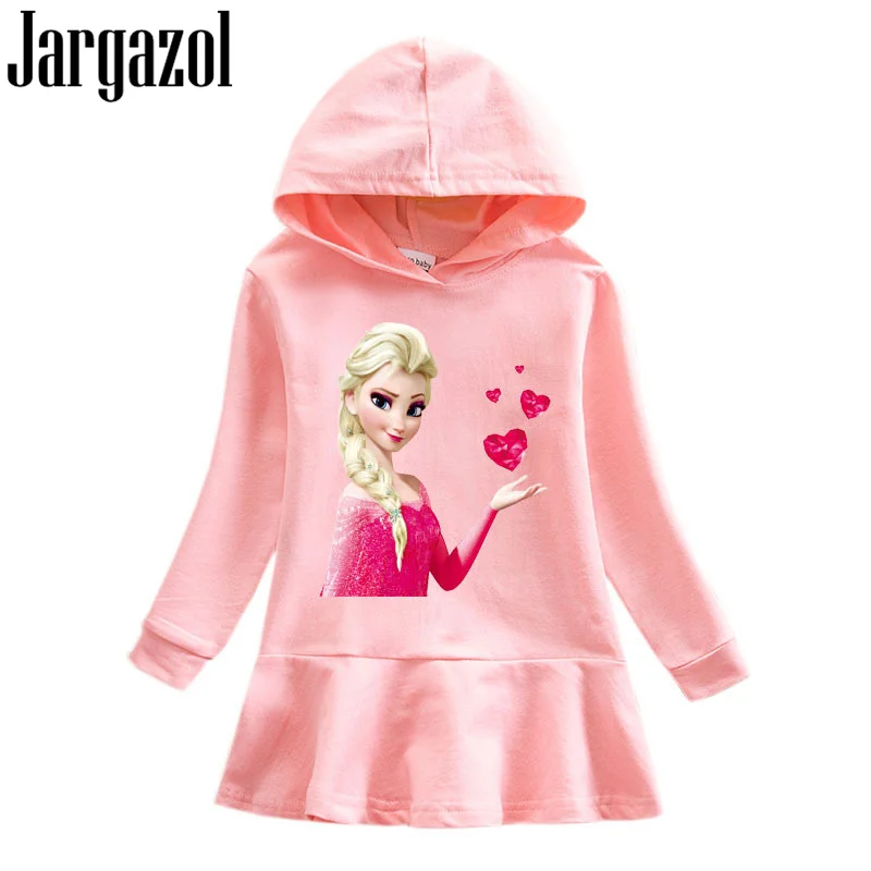 Нарядное платье для девочек; осенняя одежда для маленьких девочек; костюм принцессы Эльзы; свитер с капюшоном; платья; детская одежда; Vestidos