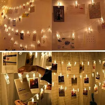 

2m Photo Clip String Lights Led Usb Outdoor Battery String Decoration For Home Garland Lights Operated Clothespins A2H9