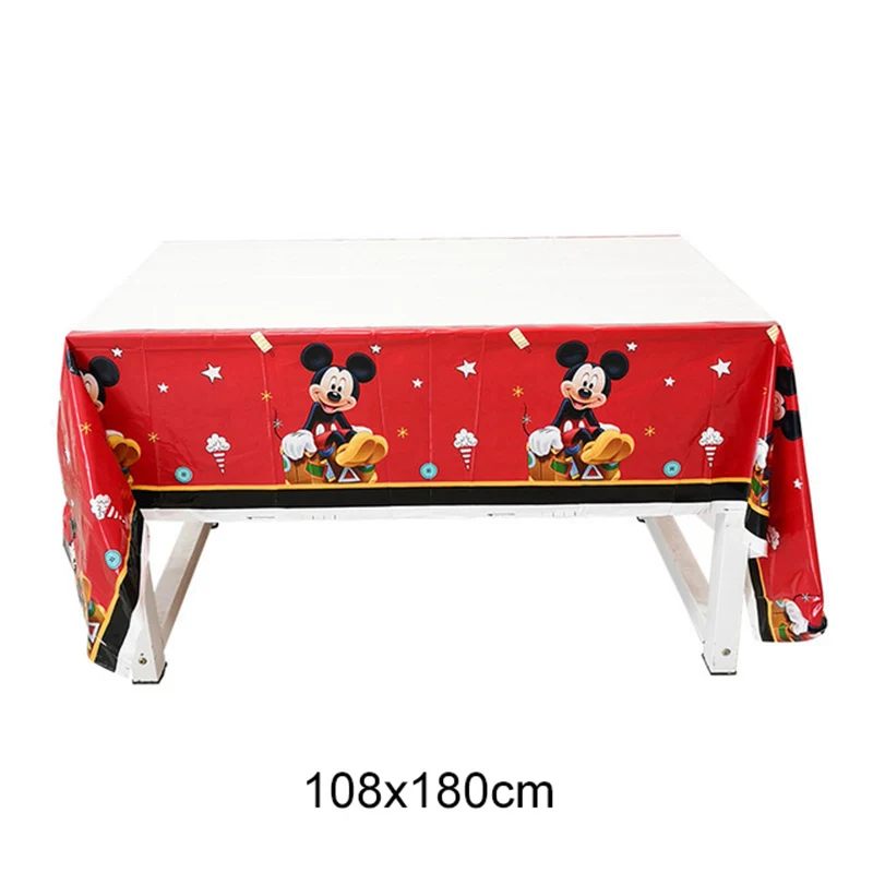 Mickey Mouse Theme Party Banner Party 6 People Disposable Plate Napkin Cup Cake Toppers for Kids Favor Flag Decoration Gifts