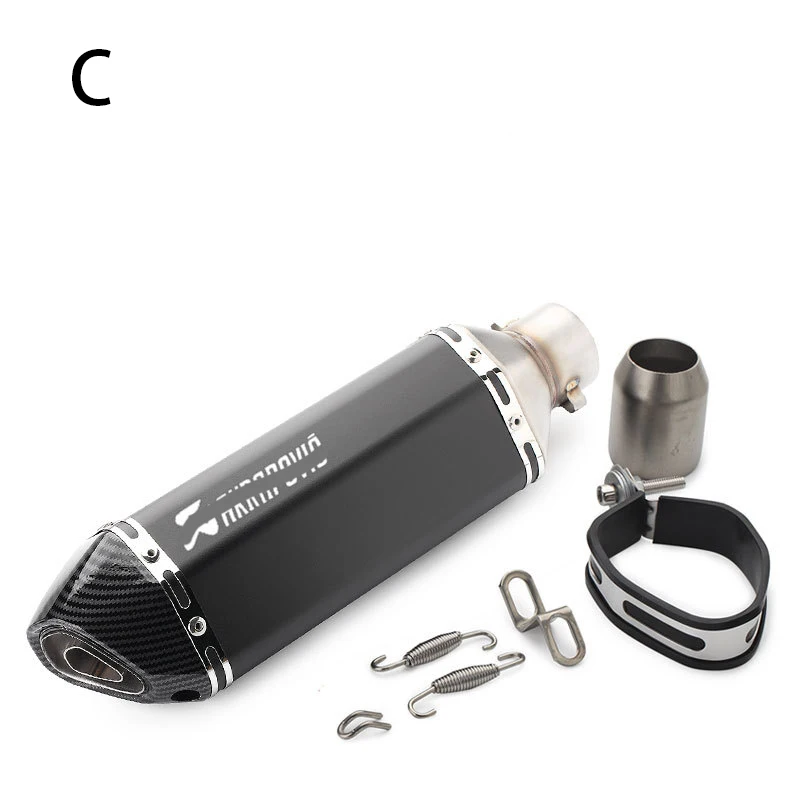 C Универсальный глушитель выхлопной трубы мотоцикла Escape slip on Pipe Fit мотоцикл Скутер ATV Dirt - Цвет: C