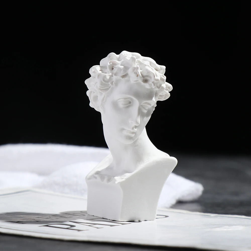 Miniature Figurines Greek Mythology Figurines Gypsum Portraits Bust Mini Gypsum Statue Drawing Practice Crafts Plaster Sculpture Nordic Home Decor