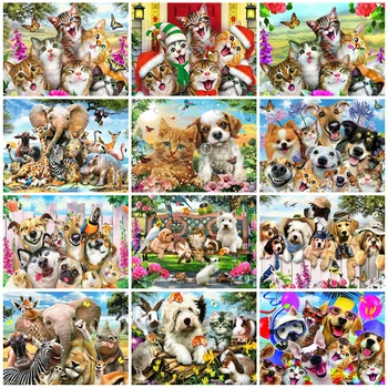 

EverShine DIY Diamond Painting Dog Cross Stitch Diamond Art Animals Embroidery Sale Handicraft Hobby Gift Bead Picture Kits