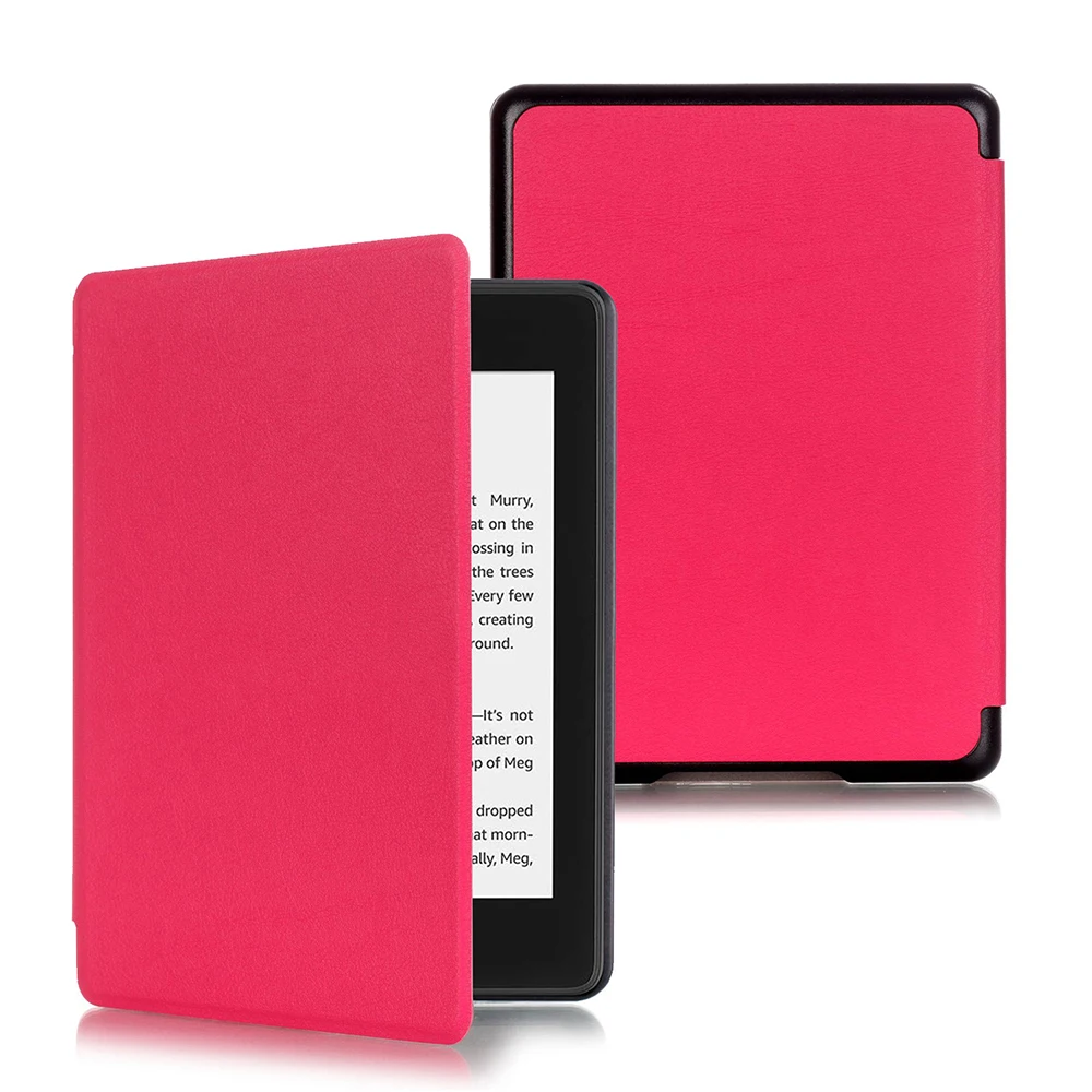 Защитный чехол для Amazon, полностью, Kindle, ультра тонкий, умный чехол, кожаный чехол 10th Gen, выпущен - Цвет: Rose Red