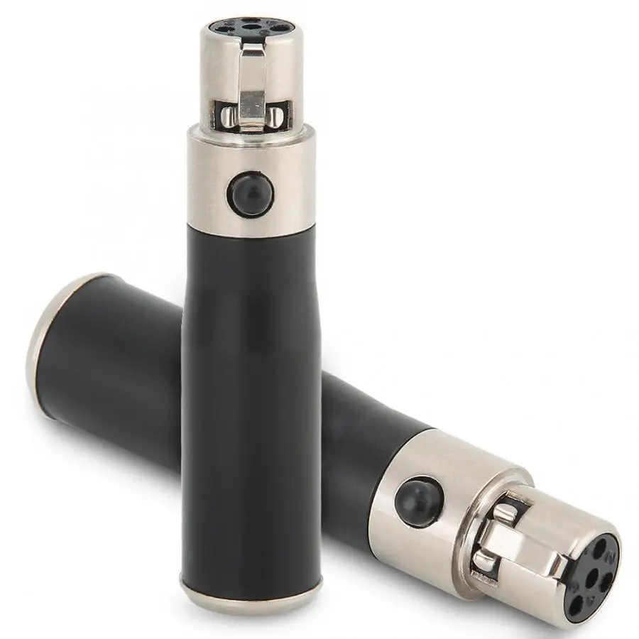 2 шт. Mini XLR 3pin штекер для Mini XLR 4pin женский корпус из цинкового сплава аудио адаптер разъем для SLR камеры профессиональный микрофон