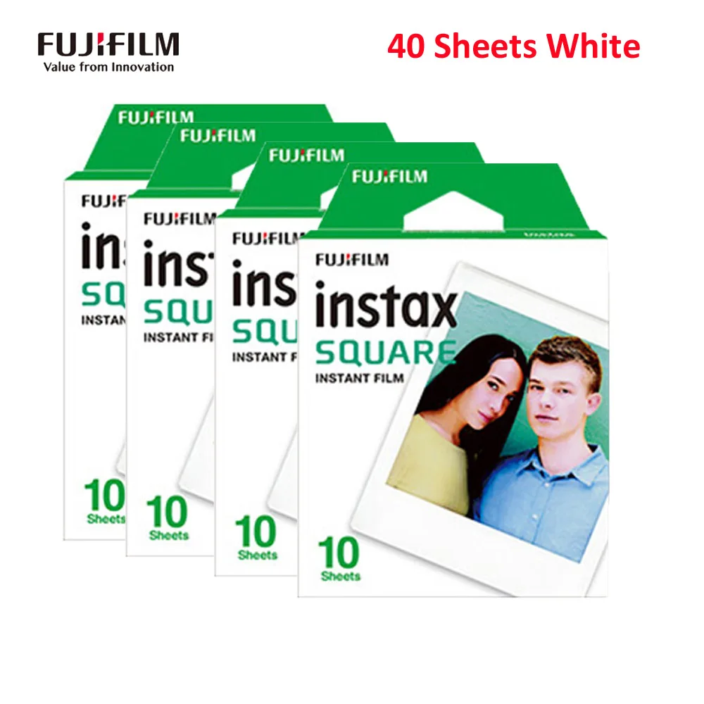 10-100 листов Fujifilm Instax квадратная камера мгновенная пленка для Fujifilm Instax SQUARE SQ6 SQ10 для Instax SP-3 принтер для смартфонов - Цвет: 40 Sheets White