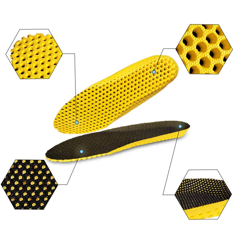 Men Women Sport Insoles Stretch Running Basketball Shoes Pad Breathable Inserts Arch Support Soft Cushions Elastic Absorption