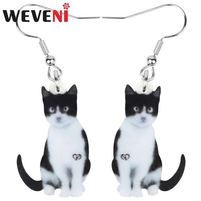 Boucles d'oreilles chat noir - Un grand marché