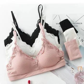 

New Women Fashion Cotton Lingerie Wireless Bras For Women Push Up Bra Set comfortable Sexy Underwear