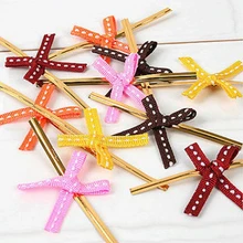 Лента бант твист галстук для хлебобулочных конфет, сумка Подарочная упаковка, украшения свадебные, вечерние 100 шт./лот