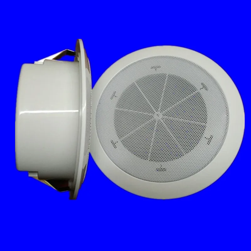 

White ceiling horn with rear cover fixed-pressure steel mesh ceiling horn, ceiling horn broadcast audio