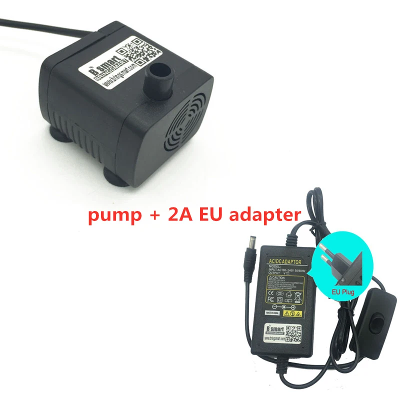 Pump n 2a EU adapter 12V DC безщеточный Водяной насос 320-460L/ч 3M микро DC погружной фонтан воды низкая Давление насосы на солнечных батареях мини-насос SR-280T - Напряжение: Pump n 2a EU adapter