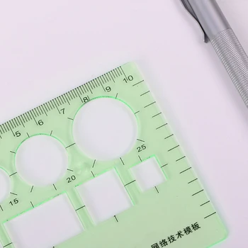 

Pro Plastic Circles Square Round Geometric Template Ruler Stencil Measuring Tool R9UA